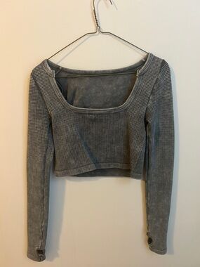 Altard State Charcoal Scoop Neck Top